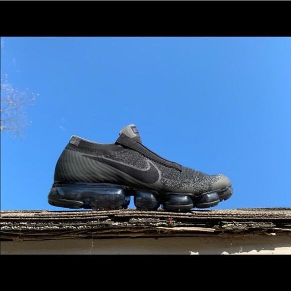 Nike Vapormax Flyknit SE Black Grey Laceless Size 8.5 - Picture 3 of 12